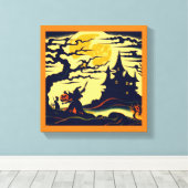 Halloween - Houtsnijstijl 1 Canvas Afdruk (Insitu (Houten vloer))