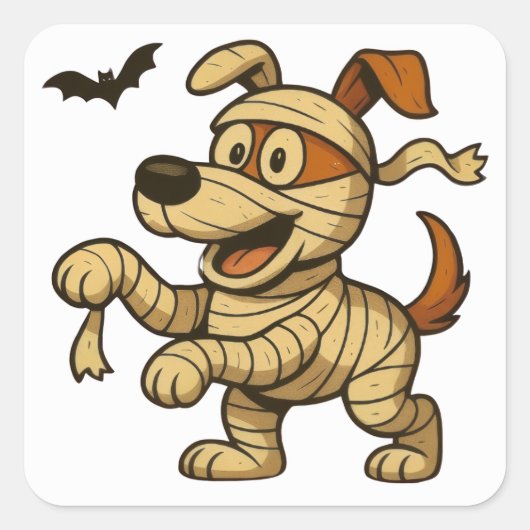 Halloween Howler Vierkante Sticker (Voorkant)