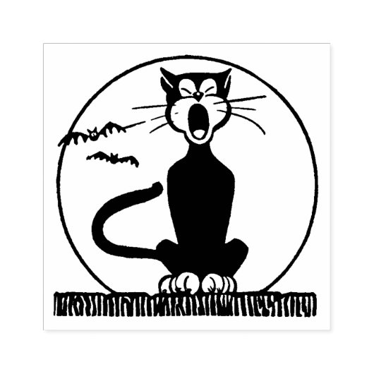 HALLOWEEN HOWLNG CAT-RUBBERSTEMP RUBBERSTEMPEL (Afrduk)