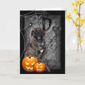 Halloween - Howloweenie Mastiff - Cycloon Kaart (Gele Bloem)
