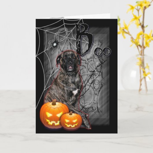 Halloween - Howloweenie Mastiff - Cycloon Kaart (Gele Bloem)