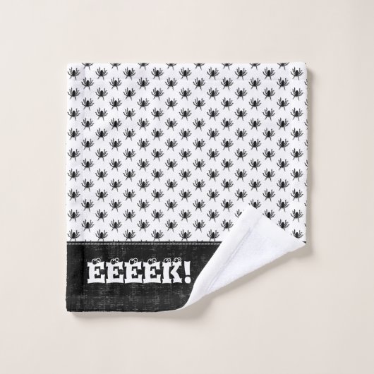 Halloween Huge Spider Pattern Black/White Bad Handdoek (Wasdoekje)