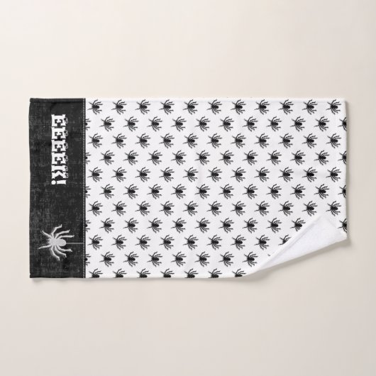 Halloween Huge Spider Pattern Black/White Bad Handdoek (Handdoek)