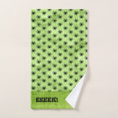 Halloween Huge Spider Pattern Green Grunge Bad Handdoek (Handdoek)