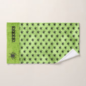 Halloween Huge Spider Pattern Green Grunge Bad Handdoek (Handdoek)
