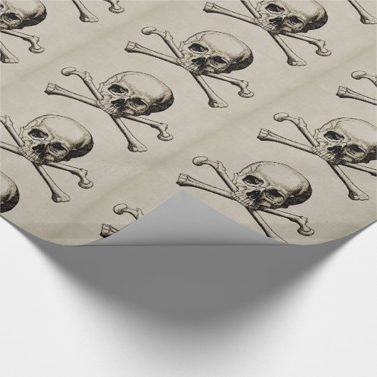 Halloween (huid en kruisbeenderen) cadeaupapier (Hoek)