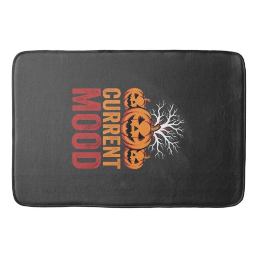 Halloween Huidige Stemming Pompoen Boom Ontwerp Badmat (Voorkant)