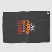 Halloween Huidige Stemming Pompoen Boom Ontwerp Golfhanddoek (Horizontaal)