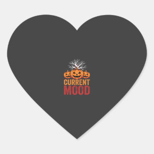 Halloween Huidige Stemming Pompoen Boom Ontwerp Hart Sticker