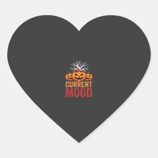 Halloween Huidige Stemming Pompoen Boom Ontwerp Hart Sticker (Voorkant)