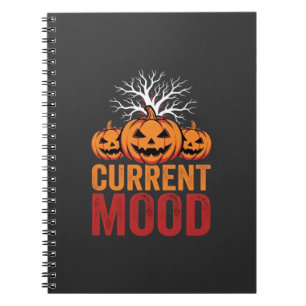 Halloween Huidige Stemming Pompoen Boom Ontwerp Notitieboek