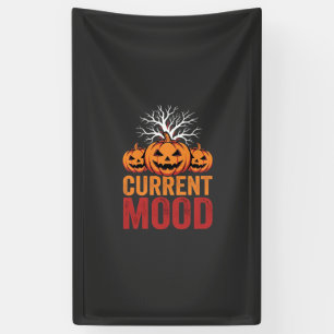 Halloween Huidige Stemming Pompoen Boom Ontwerp Spandoek