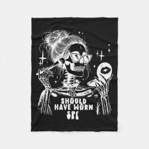 Halloween Huidverzorging Estheetician Skelet Huid  Fleece Deken