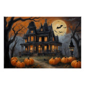  Halloween Huis en Volle Maan Perfect Poster (Voorkant)