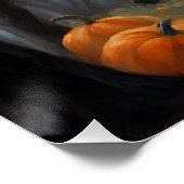  Halloween Huis en Volle Maan Perfect Poster (Hoek)