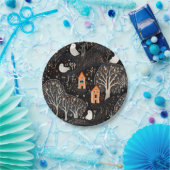 Halloween Huis Geesten Bos Papieren Bordje (Feest)