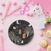 Halloween Huis Geesten Bos Papieren Bordje (Feest)