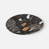 Halloween Huis Geesten Bos Papieren Bordje (Gekanteld)