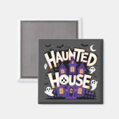 Halloween - Huis Hantée Magneet (Voorkant / Achterkant)