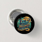Halloween huis met geest Ronde Button 3,2 Cm (Voorkant /achterkant)