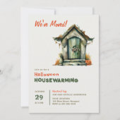 Halloween Huis Warming Monster Digs Waterverf Kaart (Voorkant)