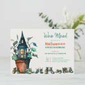 Halloween Huis Warming Nieuw Adres Schoenen Plant Kaart (Staand voorkant)