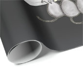 Halloween huis, zwarte katten, vleermuizen, pompoe cadeaupapier (Rol Hoek)