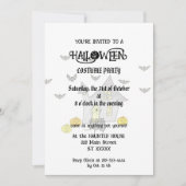 Halloween huis, zwarte katten, vleermuizen, pompoe kaart (Voorkant)