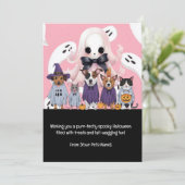 Halloween Huisdier Groet Feestdagenkaart (Staand voorkant)