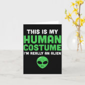 Halloween Human Costume Im Alien Funny Men Women K Kaart (Gele Bloem)