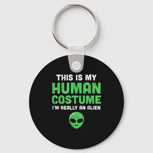 Halloween Human Costume Im Alien Funny Men Women K Sleutelhanger (Voorkant)