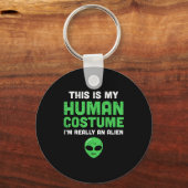 Halloween Human Costume Im Alien Funny Men Women K Sleutelhanger (Voorkant)