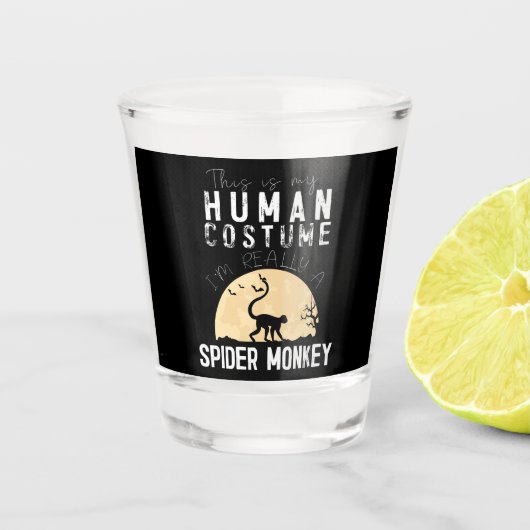 Halloween Human Spider Monkey Creepy Horror Shot Glas (Voorkant)