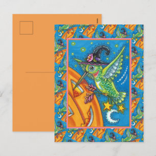 HALLOWEEN HUMMINGBIRD EN JACK O LANTERN WHIMSY FEESTDAGENKAART
