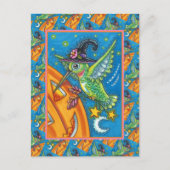 HALLOWEEN HUMMINGBIRD EN JACK O LANTERN WHIMSY FEESTDAGENKAART (Voorkant)