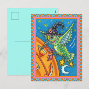 HALLOWEEN HUMMINGBIRD EN JACK O LANTERN WHIMSY FEESTDAGENKAART
