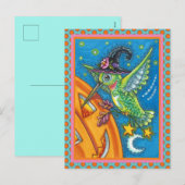 HALLOWEEN HUMMINGBIRD EN JACK O LANTERN WHIMSY FEESTDAGENKAART (Voorkant / Achterkant)