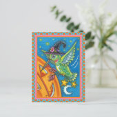 HALLOWEEN HUMMINGBIRD EN JACK O LANTERN WHIMSY HOL FEESTDAGENKAART (Staand voorkant)