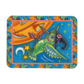HALLOWEEN HUMMINGBIRD EN JACK O LANTERN WHIMSY MAGNEET (Horizontaal)