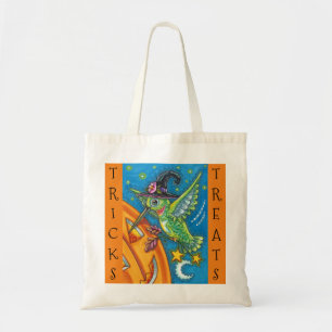 HALLOWEEN HUMMINGBIRD, JACK PUMPKIN TRICK OR TREAT TOTE BAG