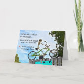 "HALLOWEEN HUMOR/DE ONBEKENDE BIKER"/SKELET KAART (Voorkant)