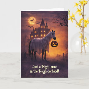 Halloween Humor met paard trick-or-treaten  Kaart