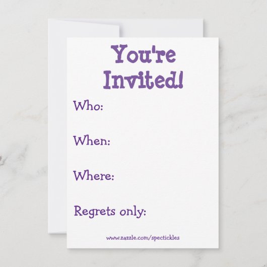 Halloween Humor Party Invitations "Spectickles" Kaart (Achterkant)