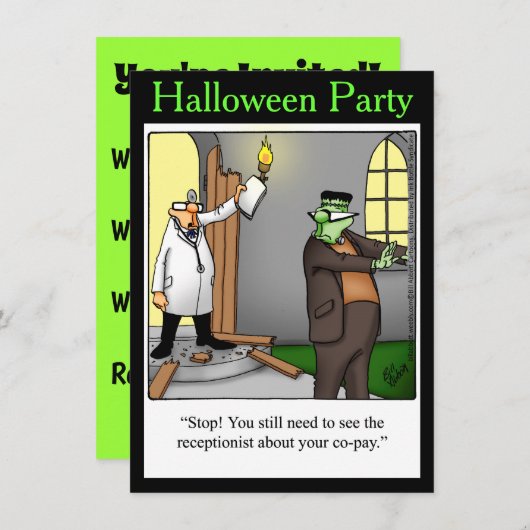 Halloween Humor Party Invitations "Spectickles" Kaart (Voorkant / Achterkant)