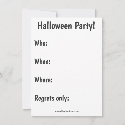 Halloween Humor Party Invitations "Spectickles" Kaart (Achterkant)