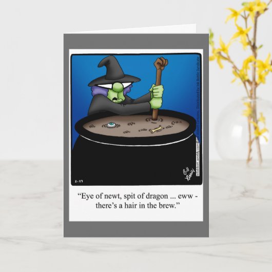 Halloween Humor Wenskaart Kaart (Gele Bloem)