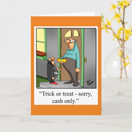 Halloween Humor Wenskaart voor Halloween Kaart (Gele Bloem)