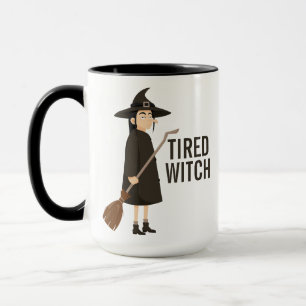 Halloween Humor zwart en wit heks Mok