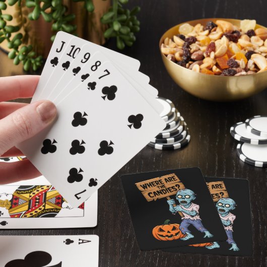 Halloween Humour Zombie Bonbons Pokerkaarten (Insitu)
