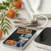 Halloween Humour Zombie Bonbons Sleutelhanger (Voorkant Rechts)